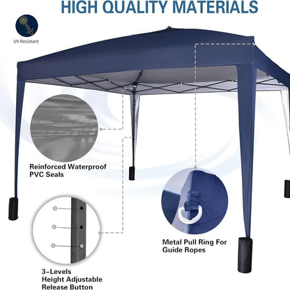 Pop-up Gazebo 3m x 3m with Sides & 4 Weight Bags & Silver Protective Layer Waterproof Marquee Canopy
