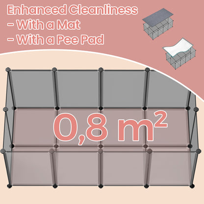 Pet Playpen, Pet Fence Indoor, Modular Animal Pen with Floor, for Hamsters, Rabbits, Hedgehogs, Ferrets