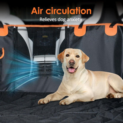 Dog Car Seat Cover Hammock for Back Seat with Mesh Window & Storage Pocket Waterproof Pet Car Bed Protector for Cars SUVs Trucks