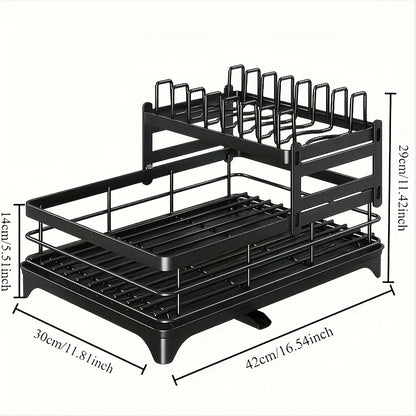 Two-Tier Multifunctional Dish Rack for Storing Bowls And Plates
