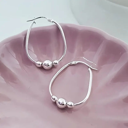 30Mm Drop Beaded Earrings for Women in 925 Sterling Silver, Featuring Moving Round Beads, Free from Nickel And Lead - Elegant And Long-Lasting Designs - Made of Sterling Silver - an Ideal Gift for Various Celebrations (Includes Gift Box)