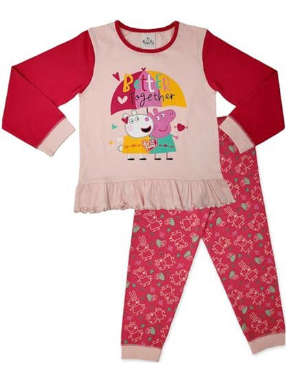 Peppa 100% Cotton Long Pyjama Set 18m-7yr, Stocking filler xmas gift
