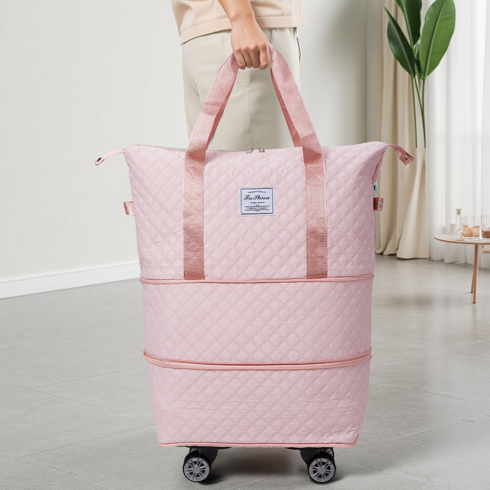 Travel Bag, Multifunctional Luggage Bag, Expandable Luggage Suitcase, Carry on Bag, Rolling Duffle Bag with Detachable Wheels, Travel Essentials Bag, Large Capacity with Zipper Closure, Ideal for Fitness, Yoga, and Everyday