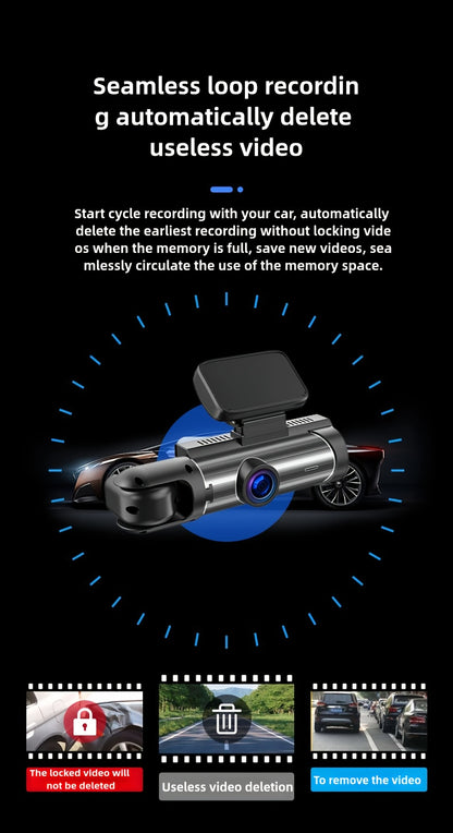 2026 Latest Dual-Lens Car Dash Cam, 1080P Front And In-Car Recording, Optional 32GB Memory Card, Equipped with 3.16-Inch IPS Screen, Night Vision, G-Sensor, Vehicle Safety Monitoring, Motion Detection, Loop Recording, Car Dash Cam, Dual-Lens Design