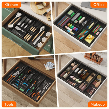 Cutlery Drawer Storage. Organizer, Kitchen Expandable Cutlery Tray. Cutlery Storage, Kitchen Storage, Adjustable Cutlery and Cutlery Holder. Thoughtful Holiday Gift, Christmas Gift, Halloween Gift. Compact Plastic Cutlery Storage Box, Large