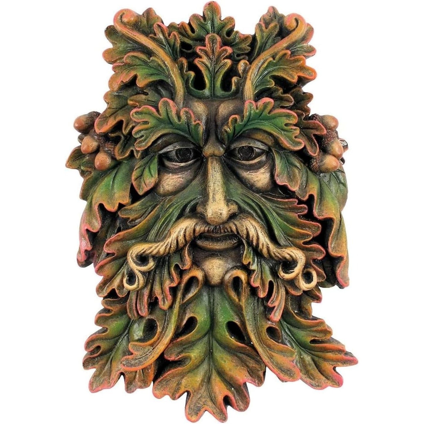 Green Man Wall Plaque 22.5cm – Wildwood Sage Tree Spirit Resin Sculpture for Garden Fence & Home Décor | Celtic Outdoor & Indoor Wall Ornament Gift