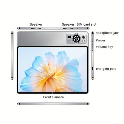 UXD 10.1 Inch Android 15 Tablet 8GB RAM 128GB ROM 1TB Expandable Octa-Core 6000mAh - Full Bundle with Keyboard Case Stylus Screen Protector