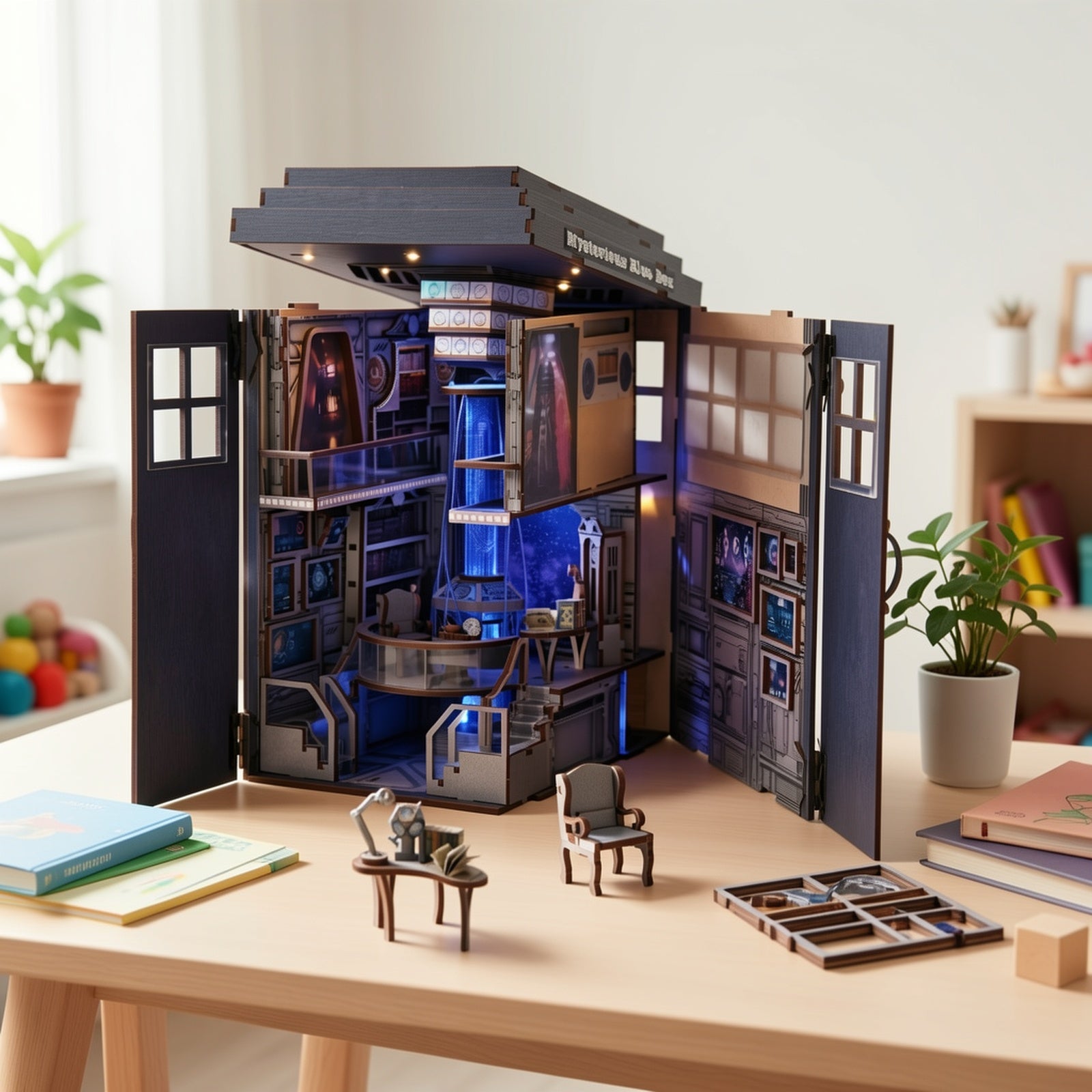DIY Booknook Kit Miniature Dollhouse 3D Wooden Puzzle - Mysterious Magic Box Wood Craft | Challenging Build for Adults & Teens | Christmas Birthday Gift
