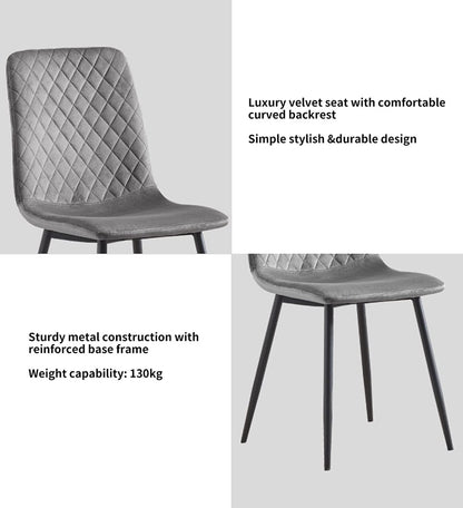 velvet dining chairs set - dimensions and specification detail 44