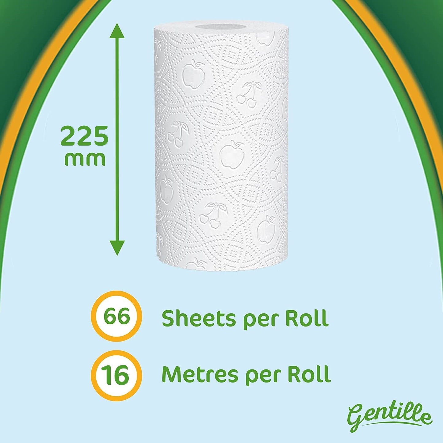 Gentille Giant 3 Ply Thickness Paper Towel | Extra Strong, Absorbent, Tough, Durable Kitchen Roll | Multipurpose Bulk Pack (12)