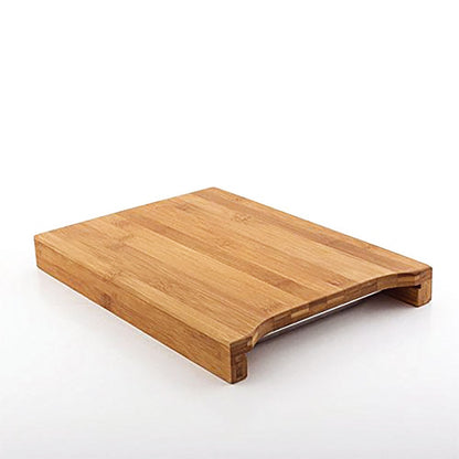 Taylor & Brown Bamboo Organic Wooden Chopping Board Cutting Slicing with Sliding Stainless Steel Tray for Food Prep, Meat, Vegetables & Bread, 35cm x 24cm x 4cm