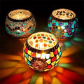 Mosaic Glass Tealight Holders – Three-Piece Set - product view 1