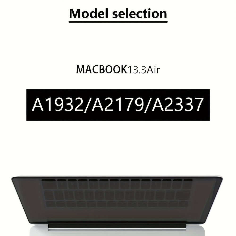 MacBook Air 13 Inch Case Set – 3-in-1 Grey Protective Hard Shell, Screen Protector & Cleaning Cloth for MacBook Air A1932, A2179 & A2337 (M1, 2018–2021)