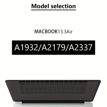 MacBook Air 13 Inch Case Set – 3-in-1 Grey Protective Hard Shell, Screen Protector & Cleaning Cloth for MacBook Air A1932, A2179 & A2337 (M1, 2018–2021)