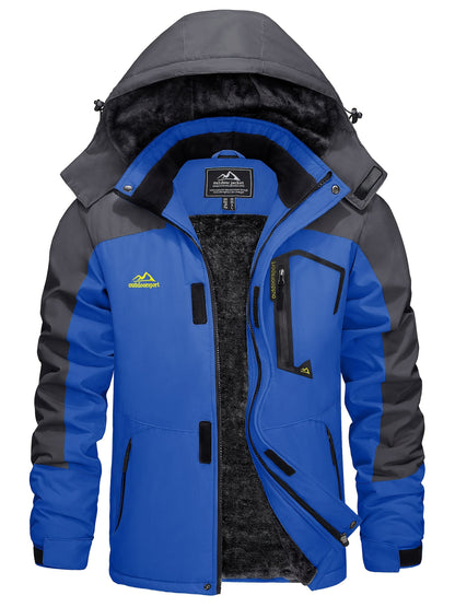 Men's Winter Warm Jackets Fleece Lined Coats Hooded Thermal Outdoor Thick Jacket Heavy Sport Hiking Jogging Camping Fishing Climbing Traveling Skiing Snowboarding Casual Parka