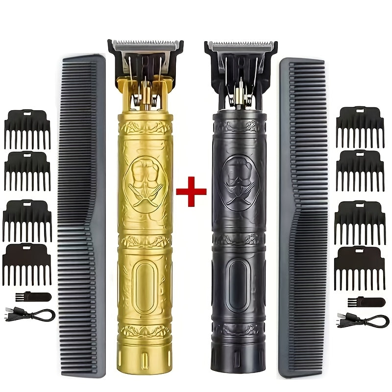 1/2pcs - Professional Cordless Men's Electric Shaver, Hair Clipper, Beard Trimmer, Set - USB Rechargeable, Precision Cutting, Durable Lithium Battery, Hair/beard Trimmer Set with Accessory Limit Comb, Suitable for All Styling Needs