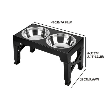 1SET Adjustable Height Pet Feeder Total of 5 Height Cat Bowl Dog Bowl with Two Detachable Stainless Steel Bowls for Dog Neck Protection Makes a Great Valentine'S Day Gift for Small, Medium And Large Dogs