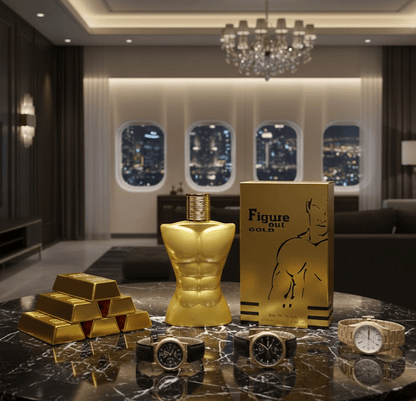 Premium Long Lasting Perfume For Men - FIGURE OUT GOLD Men'S EDT 100ml Spray | Aromatic Experience Irresistible High-Quality Fragrance for the Modern Man | Premium Saffron & Amberwood Notes | Masculine, Elegant, & Exclusive Scent for Him To Attract Women