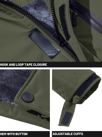 Men's Winter Warm Jackets Fleece Lined Coats Hooded Thermal Outdoor Thick Jacket Heavy Sport Hiking Jogging Camping Fishing Climbing Traveling Skiing Snowboarding Casual Parka