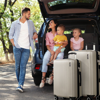 LUGG 76.5 x 50.5 x 30cm Vacay Suitcase ABS Luggage with TSA Indent Lock, Aluminium Trolley Handle, 360° Spinner Wheels, Water-Resistant & Durable Material - Airline Compatible (28inch)