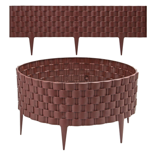 Garden Fencing Set, 4pcs Faux Rattan Effect Plastic Edging, Durable and Weather-Resistant Border for Lawn, Flowerbed, Patio, Driveway, Landscaping Decoration, Easy-to-Install Garden Edging Panels, Decorative Outdoor Fence for Lawn Protection, 2.38m Covera