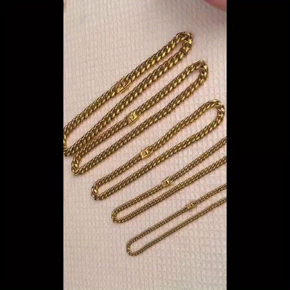 304L 304L Stainless Steel Artificial Round Polished Surface Plated 18K Gold Plated Width 10Mm Golden Cuban Bracelet 'Necklace' Suitable for Men And Women Hip Hop Fashion Accessory Jewelry