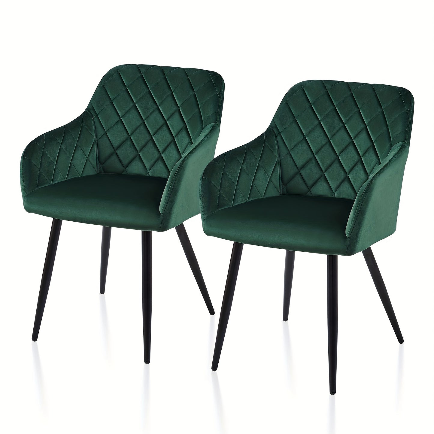 Velvet Leisure Dining Chairs , Upholstered Seat with Arms And Metal Legs , Set Of 2/4 , Occasional Living Room Bedroom Lounge Reception Chairs