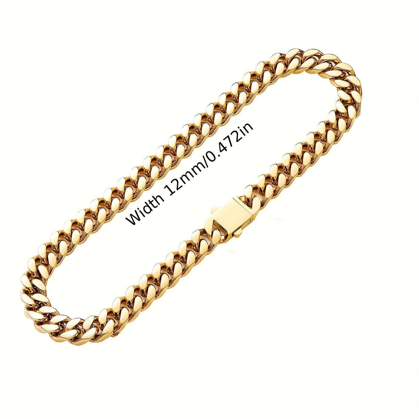 Gold-Tone Four-Sided Cuban Chain Necklace