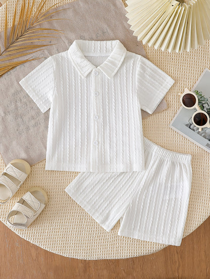 Boys' Waffle-Knit Shirt and Shorts Set - lifestyle view 23