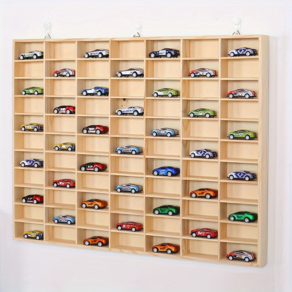 1:64 Wooden Model Car Garage Kits Doll Storage Box Unit Shelf Toy Storage Case