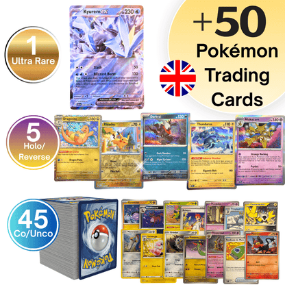 Pokémon Cards: ULTRA PACK +50 in English / ULTRA TCG PACK: 1x Ultra Rare EX + 5x Shiny (HOLO/REVES) + 45 Common/Uncommon Pokémon Cards - Random Cards
