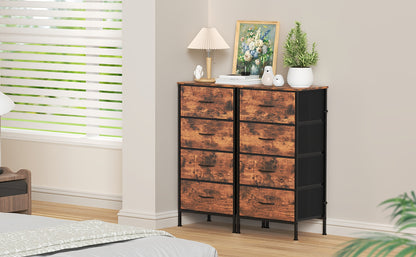 1pc Modern Tall Dresser with 4 Spacious Drawers - Large Storage Cabinet with MDF Wood Top & Sturdy Metal Frame, Freestanding Tall Tower Unit with Legs, 68.58cm+ Height, 3.2 Cu Ft Capacity, Space-Saving Vertical Organizer for Bedroom/Living Room