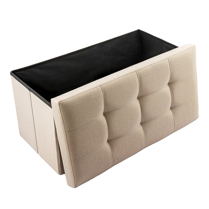 Stylish Folding Ottoman Bench - Multi-Use Storage with Lid, Great for Shoes and Accessories