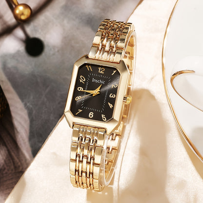 6pcs Exquisite Charming Women'S Quartz Watches, Square Dials, Heart Pendant Jewelry Set, Best Choice for Women'S Gifts, Year-Round Wear, Suitable for Any Occasion Wear/Gifting