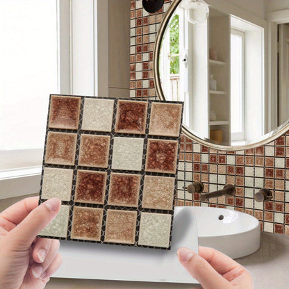 60pcs 10cm Stickers Film Creative Stickers Simulation Decoration DIY Wall Stickers Floor Plane Stickers Kitchen Bathroom Decor Wall Decal (Single Sticker Size 10cm*10cm)