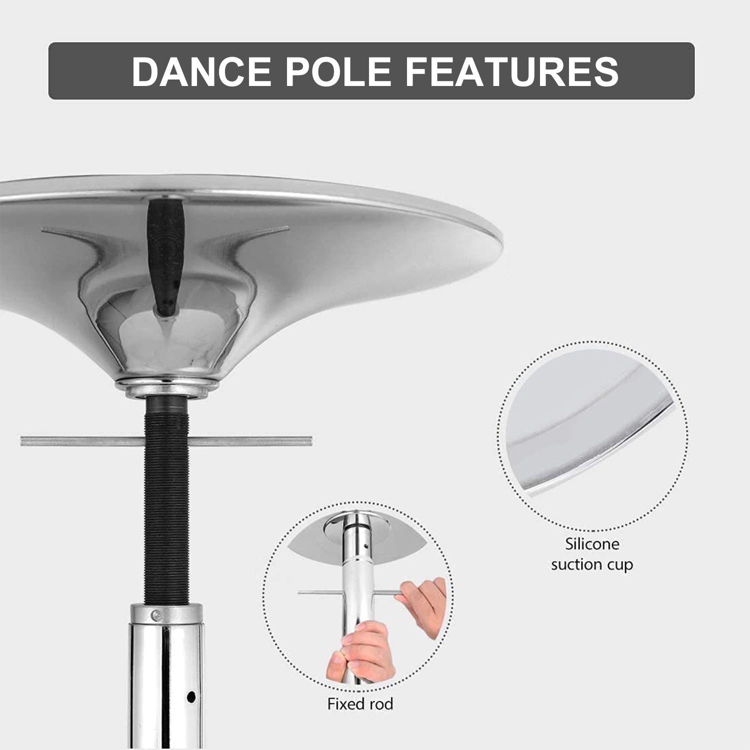 Dance Pole with Adjustable Height, Non-Slip, Easy Assembly - product gallery image 4