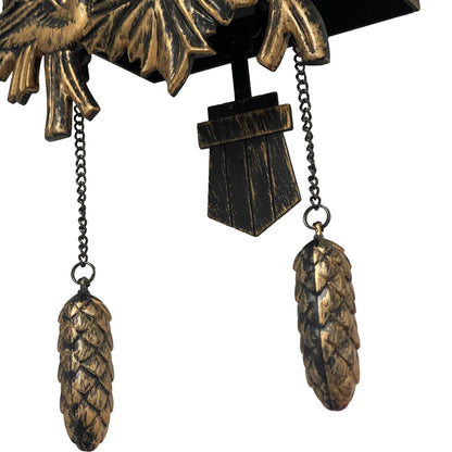 Cuckoo Clock Wall Battery Operated Pendulum – Vintage Chiming Bird Flapping Volume Adjustable – Black Forest Style Wall Clock for Living Room Office Home Décor