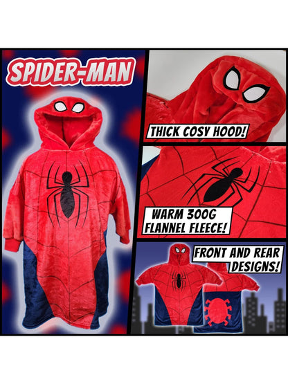 Marvel Spiderman Deluxe Oodie Wearable Blanket Hoodie, Stocking filler xmas gift