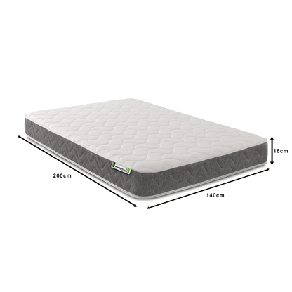 Starlight beds Hybrid Wavy 18CM Deep Memory foam and Spring Grey Border Mattress