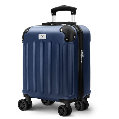 LUGG Skywander 15 Inch (45x34x20cm) Lightweight Underseat Cabin Bag EasyJet Approved Carry-On Suitcase, Durable ABS Hard Shell, Smooth Double Spinner Wheels, Water Resistant & Compact Travel Luggage (45x34x20cm)