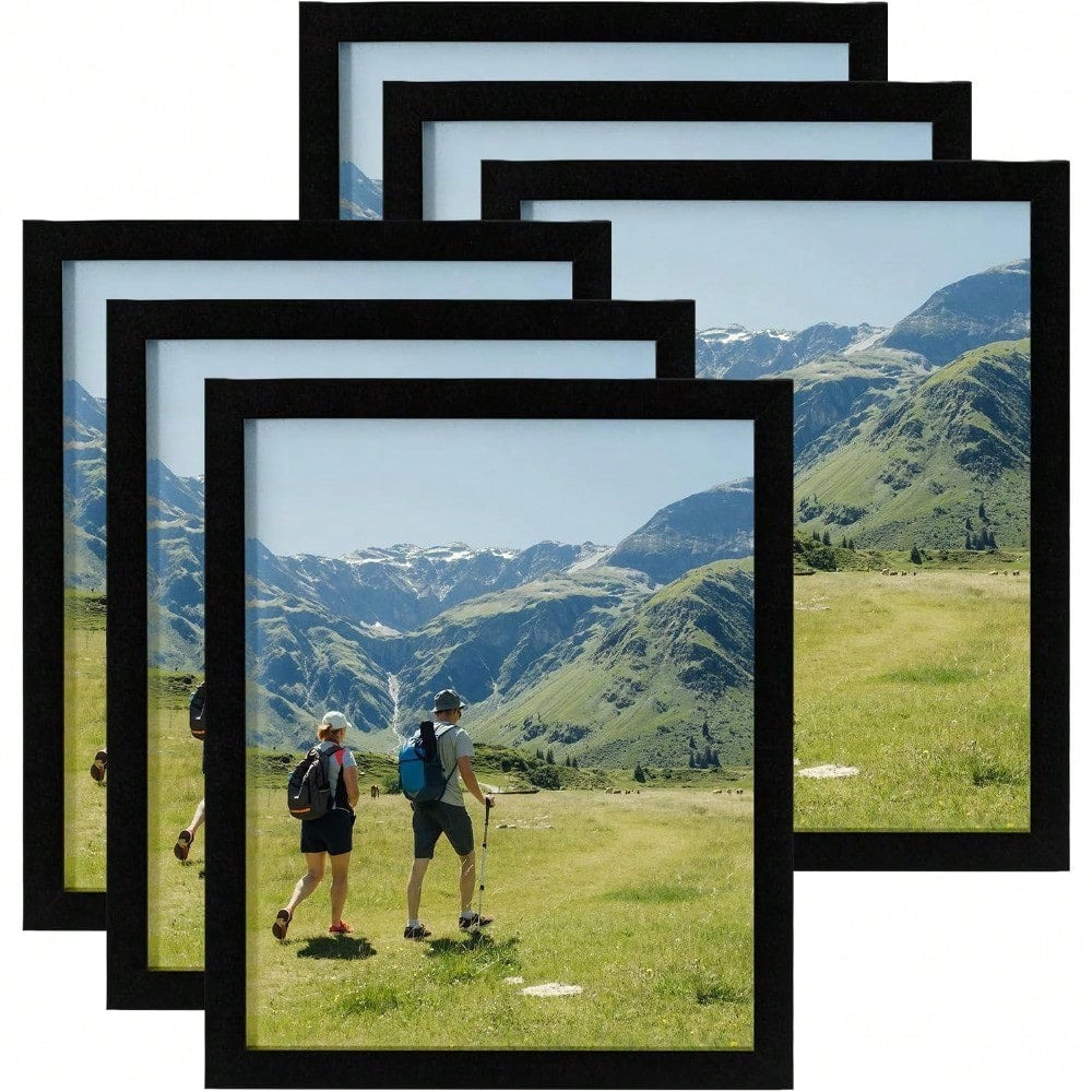 6pcs Set of Black Photo Frames, Both Freestanding And Wall Mounted, Suitable for Multi Size Photo Frames of Posters, Certificates, And Documents