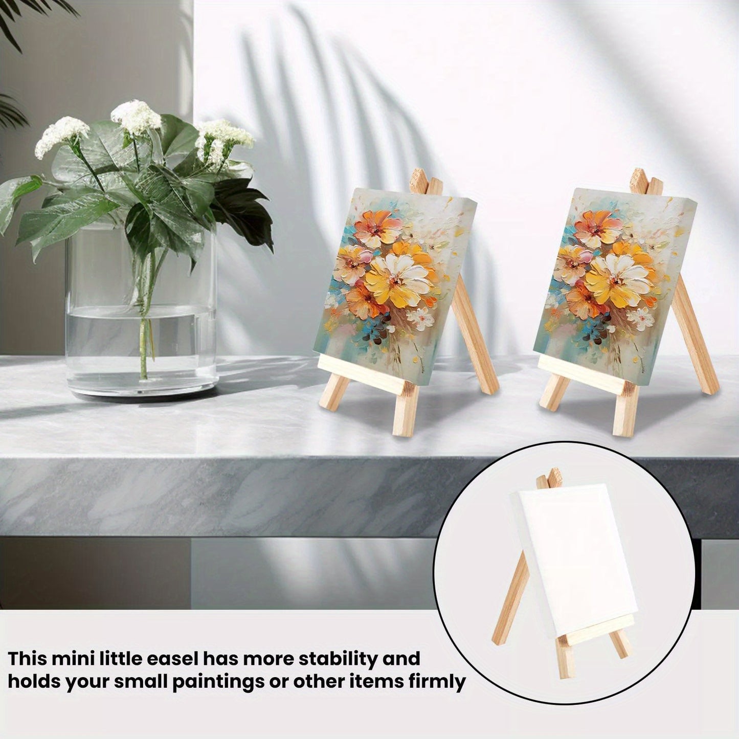 12PCS 10X10Cm Mini Canvas Art Boards & Easels & Brushes Sets Canvases Boards