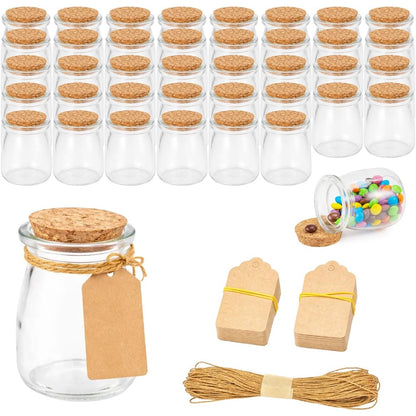 40pcs small glass jars, 200ml/7oz clear medicine bottles, suitable for weddings, party favors, spice storage, bath salts, etc. - Mini containers