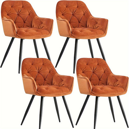 Contemporary Upholstered Velvet Dining Chairs Featuring Armrests, Suitable for Kitchens, Leisure Lounges, Living Rooms, Bedrooms, And Reception Areas