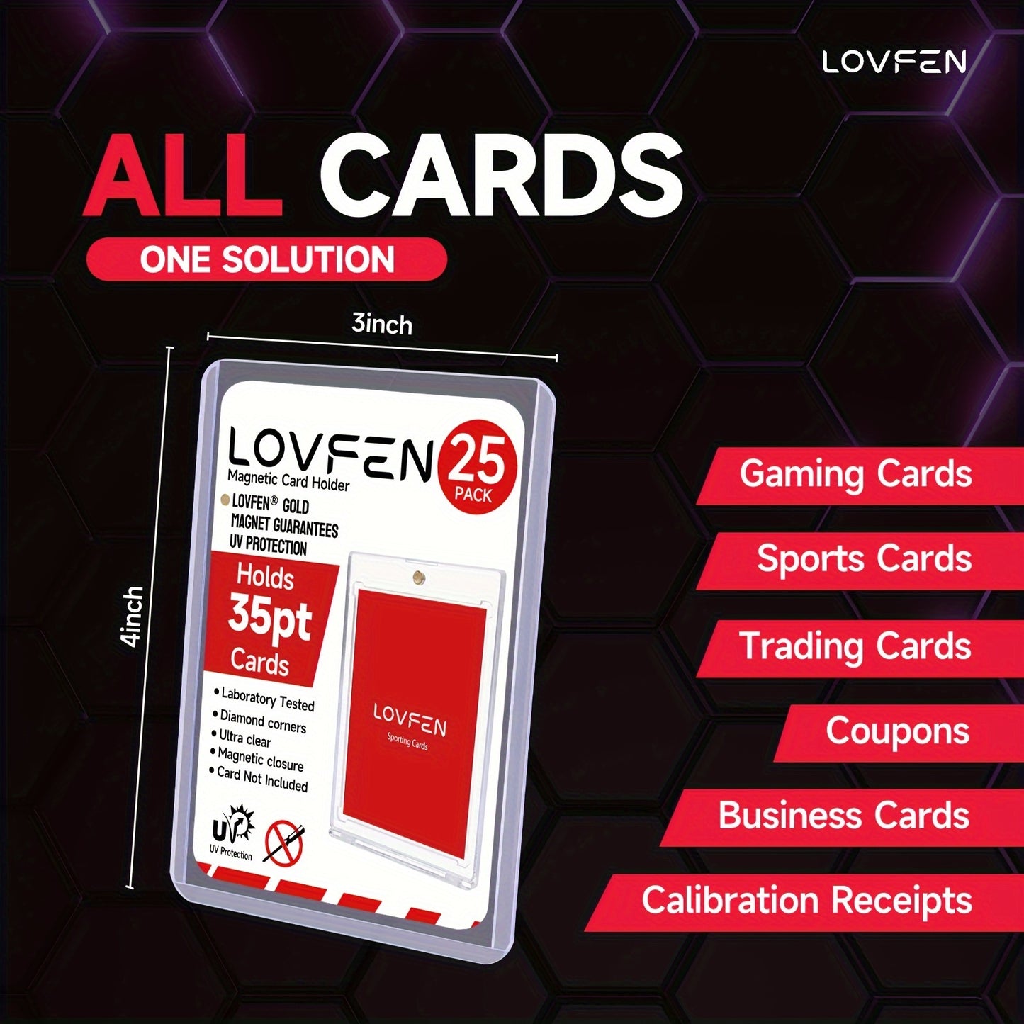 LOVFEN - 35pt Top Load for Cards - 1000 Count(40x25 Pack) - Regular 7.62x10.16 cm Trading Card Topload - Protect Your Baseball And Sports Cards with These Crystal Clear Hard Plastic Sleeves Protectors