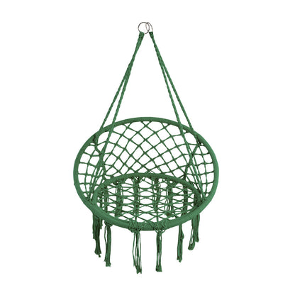 Balcony Rocking Chair, Courtyard Woven Hanging Basket, Hanging Cotton Rope Iron Ring Hanging Chair, Suitable for Indoor, Outdoor, Home, Balcony, Courtyard, Garden, Maximum Load Capacity: 200kg, Material: Iron Ring, Cotton Rope (No Include Cushion)