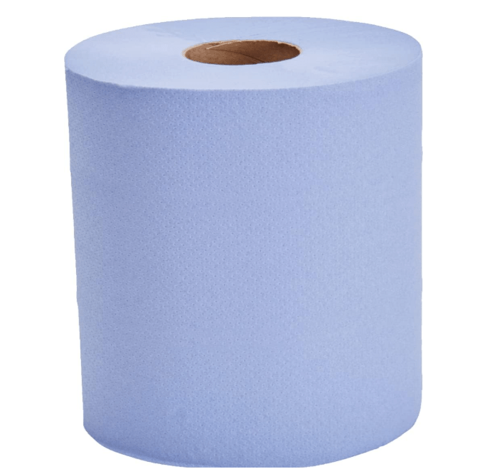 2 Blue Centrefeed Dispensers with 12 Blue Paper Rolls – Wall-Mounted Wiping & Drying Solution