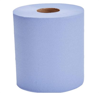 2 Blue Centrefeed Dispensers with 12 Blue Paper Rolls – Wall-Mounted Wiping & Drying Solution