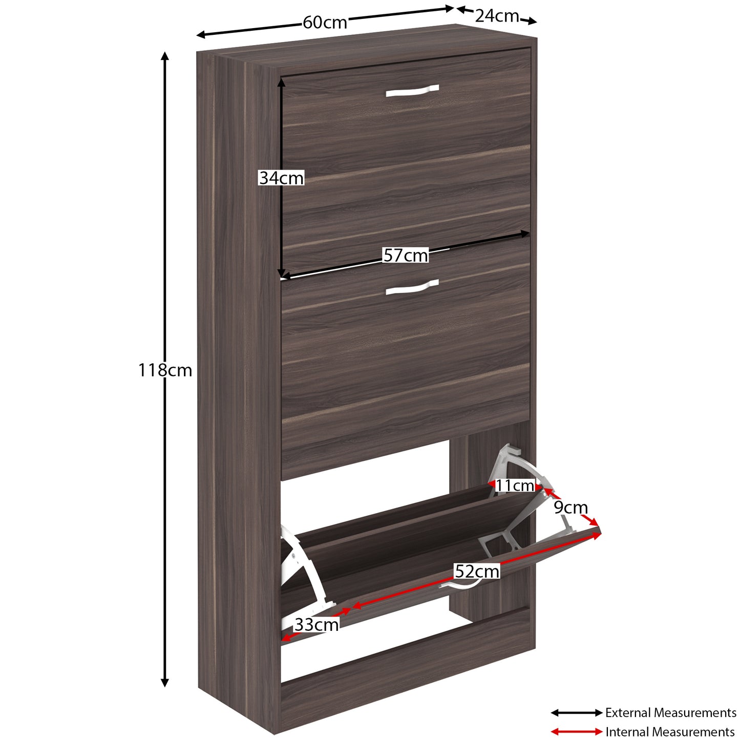 Vida Designs 3 Drawer Shoe Cabinet Shoe Rack Hallway Shoe Storage Cupboard
