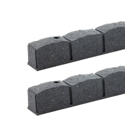 Rubber Stone Effect Garden Edging with 4 Ground Stakes - Decorative Roman Style Lawn Border for Flowerbed Path & Grass Divider, No-Dig Outdoor Garden Fence (1Set/2Sets) (Grey, Brown)